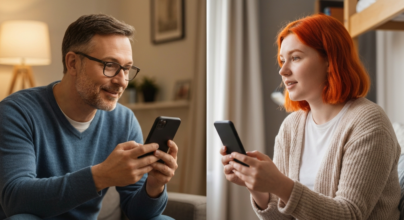 Parent having a supportive conversation with college student using recommended strategy Parent having a supportive video call conversation with college student using recommended communication strategies for mental health concerns