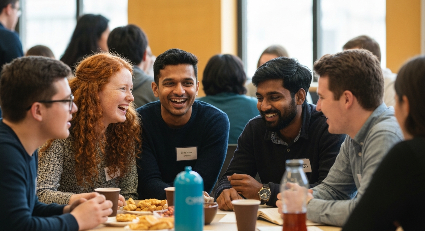 Diverse college students engaging in a campus event to build belonging and connection, addressing social isolation as one of the college dropout reasons.