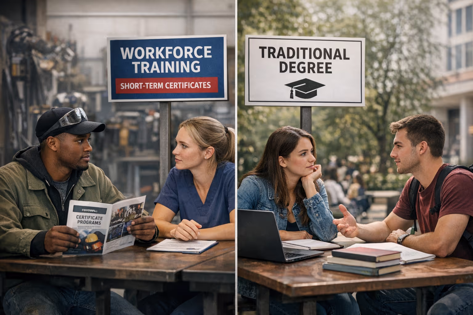 Community College Workforce Credentials and Enrollment Competition Students considering workforce pell grants short-term credential programs versus traditional degrees