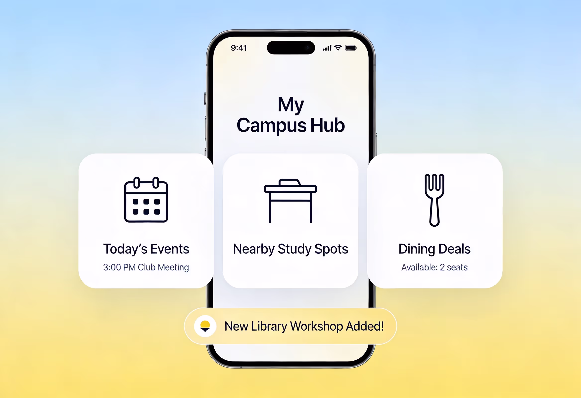 Mobile Technology Supporting Commuter Student Engagement Commuter student engagement through mobile app showing personalized campus resources