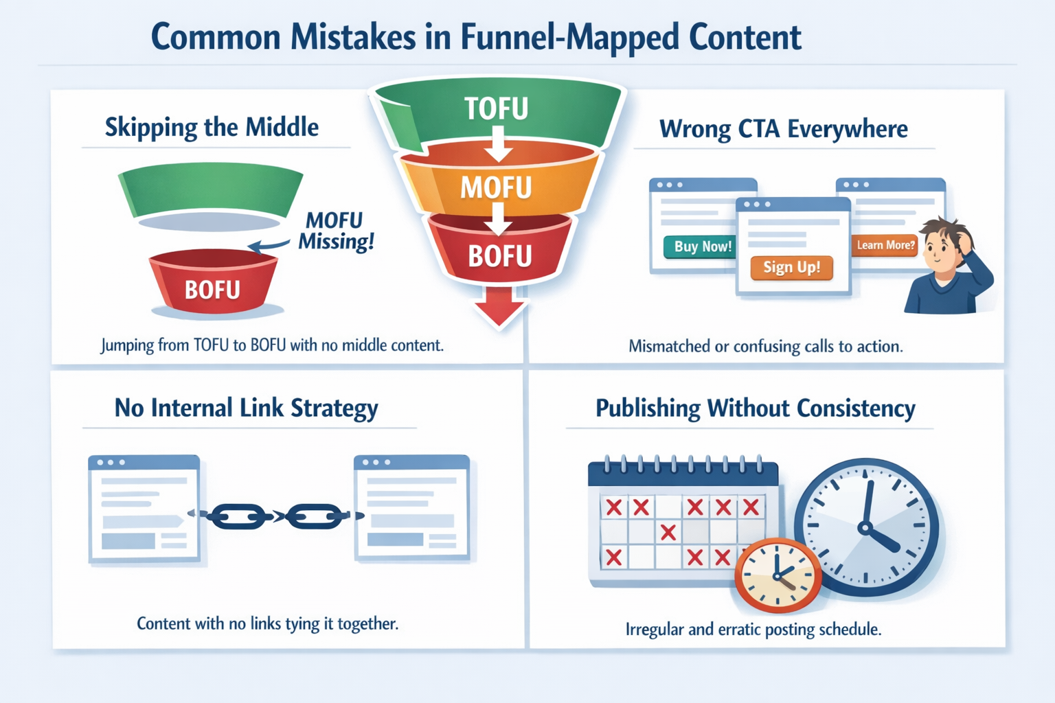 Common Mistakes in Funnel-Mapped Content