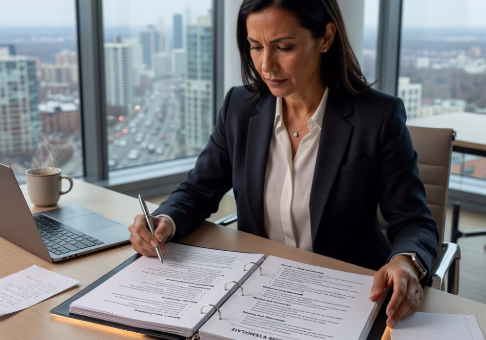 Marketing leader reviewing content vendor RFP template for blog engine selection and evaluation