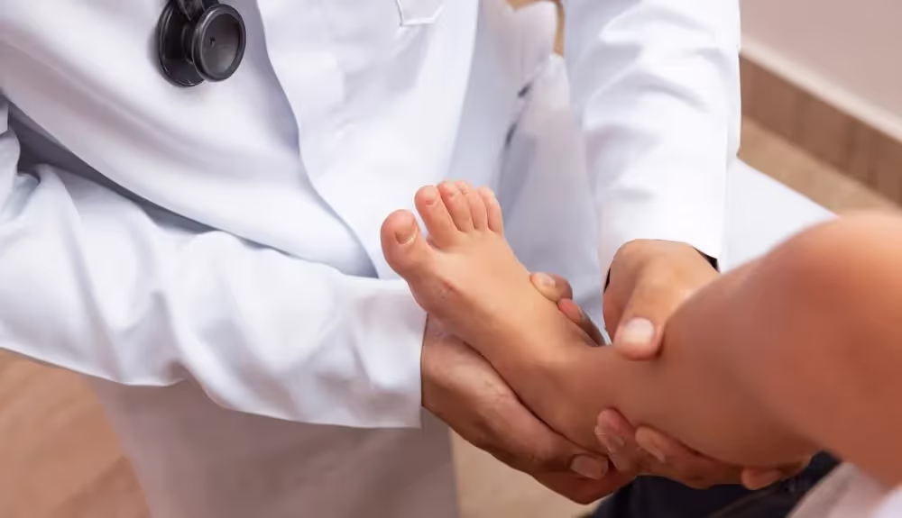 Doctor examining a foot