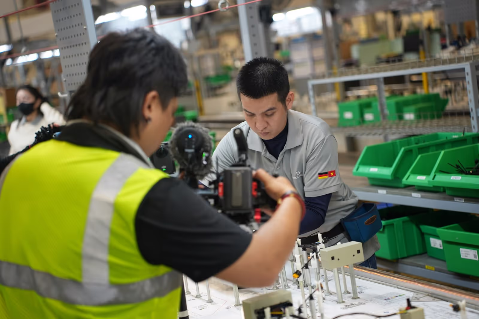 Modern factory manufacturing products for retail
