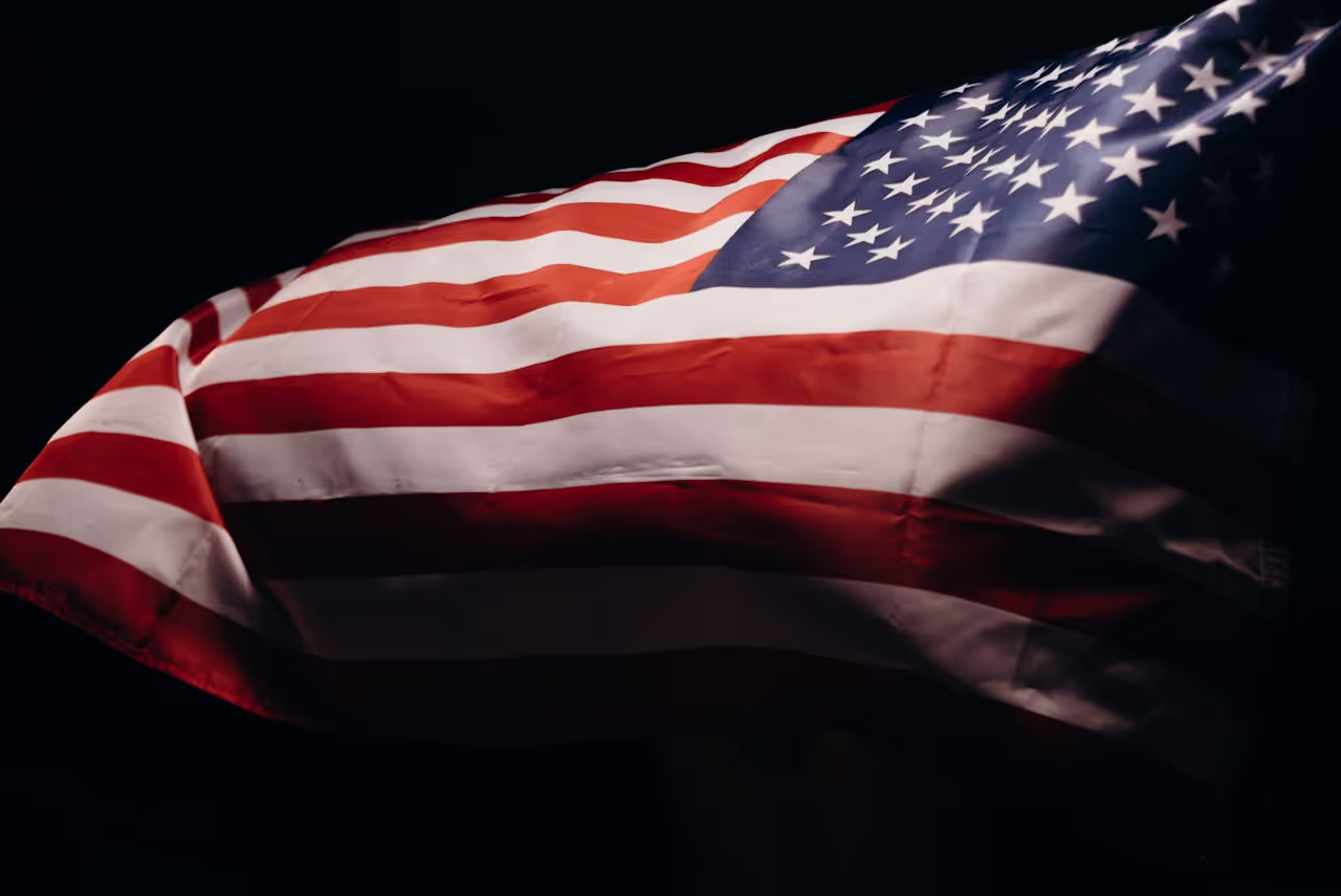 Close-up-of-a-wind-blown-American-flag-symbolizing-freedom-and-patriotism