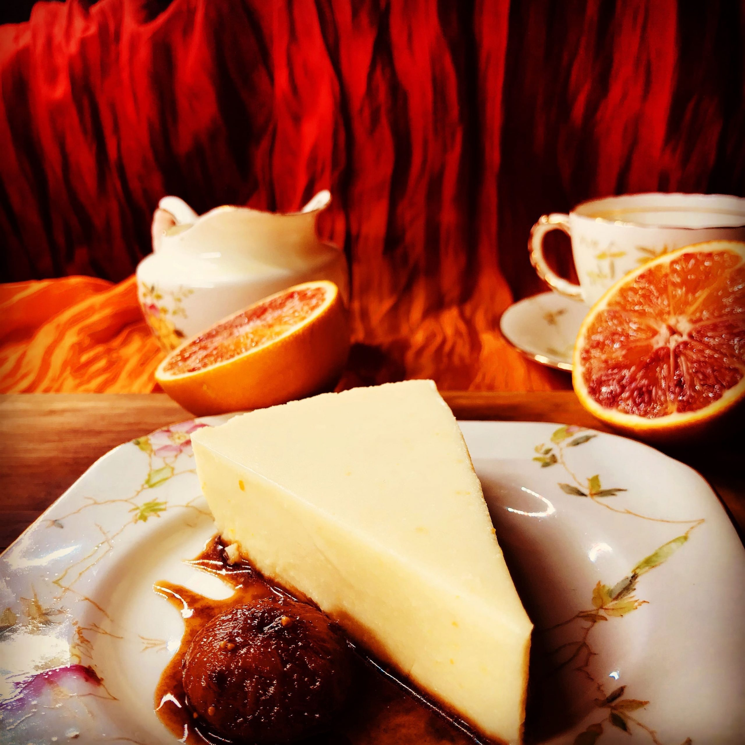 Creamy rose and orange recipe for crustless cheesecake