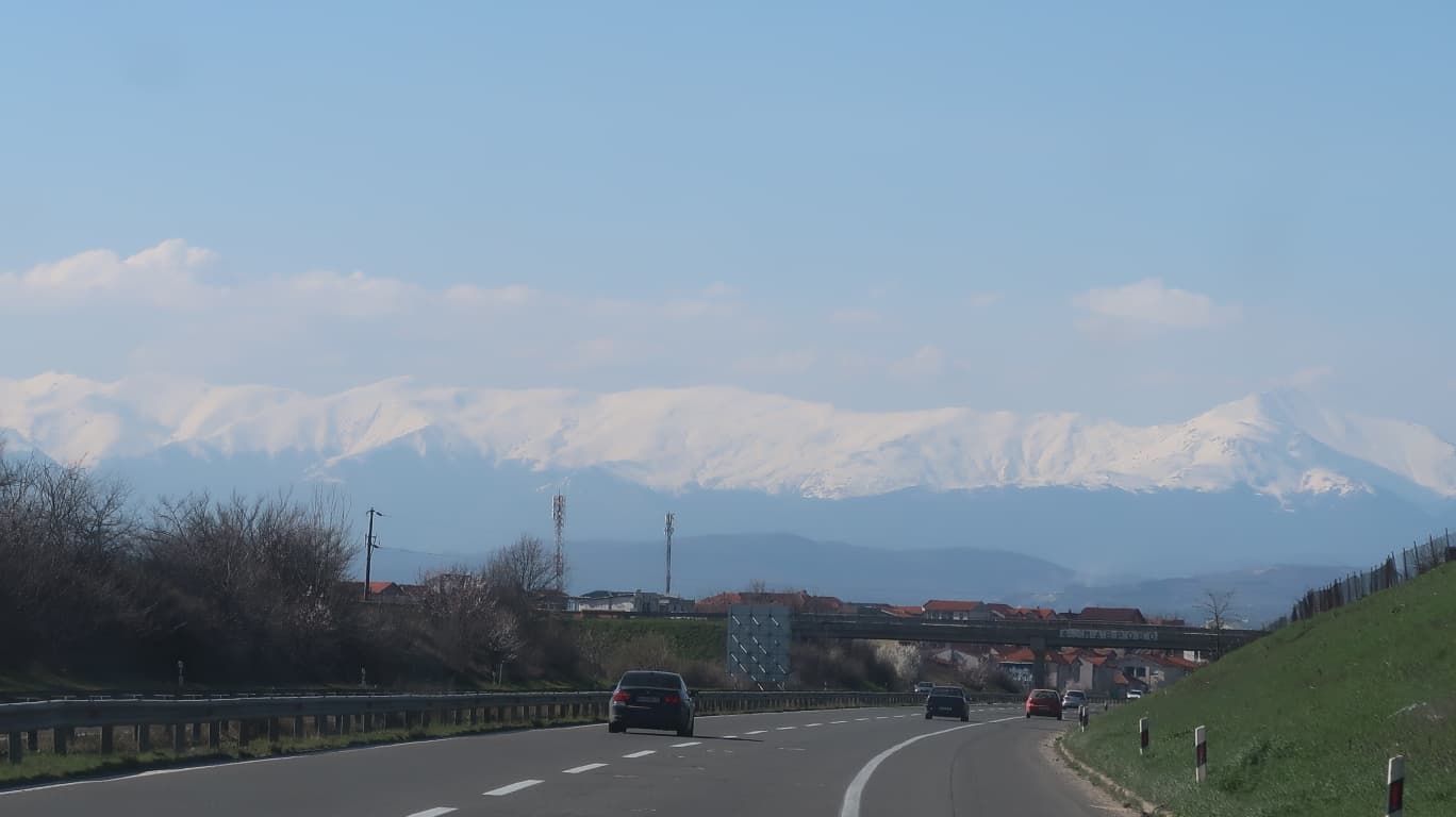North Macedonia, Driving down the highway in our VW T4