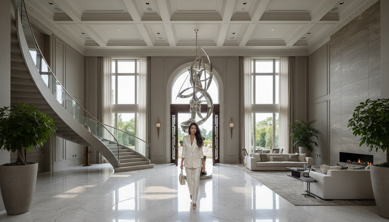 House sitting without pets, a woman walking into a big empty home