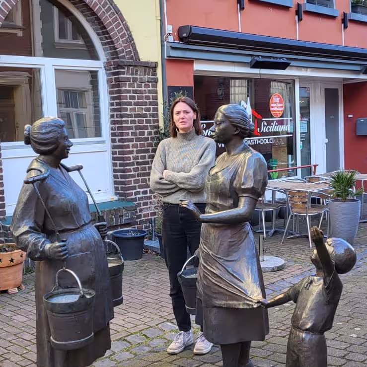 Caro exploring the local area with some locals 