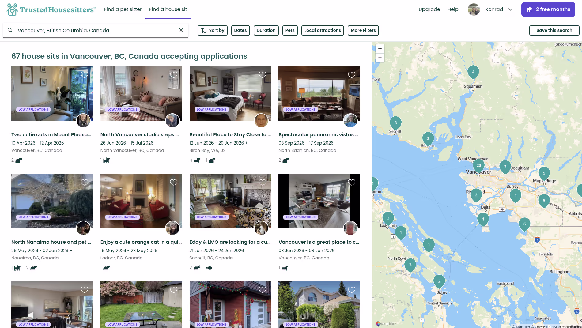 Trusted House Sitters Vancouver Canada listings for march 2026