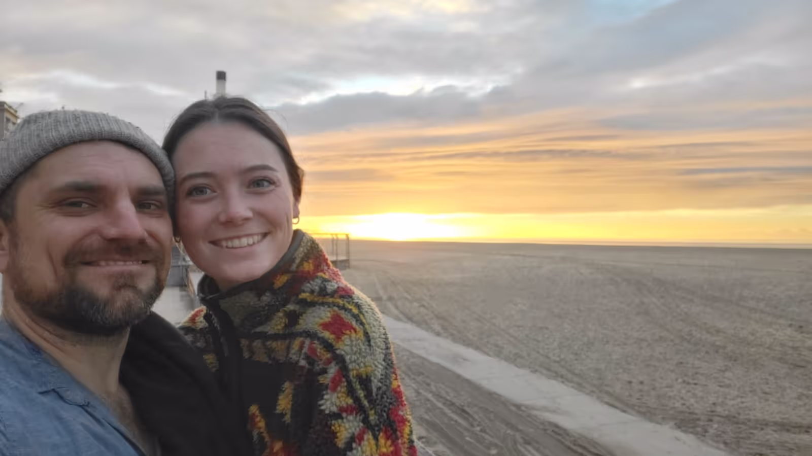 Konrad and Caro at Ostend Beach in Belgium