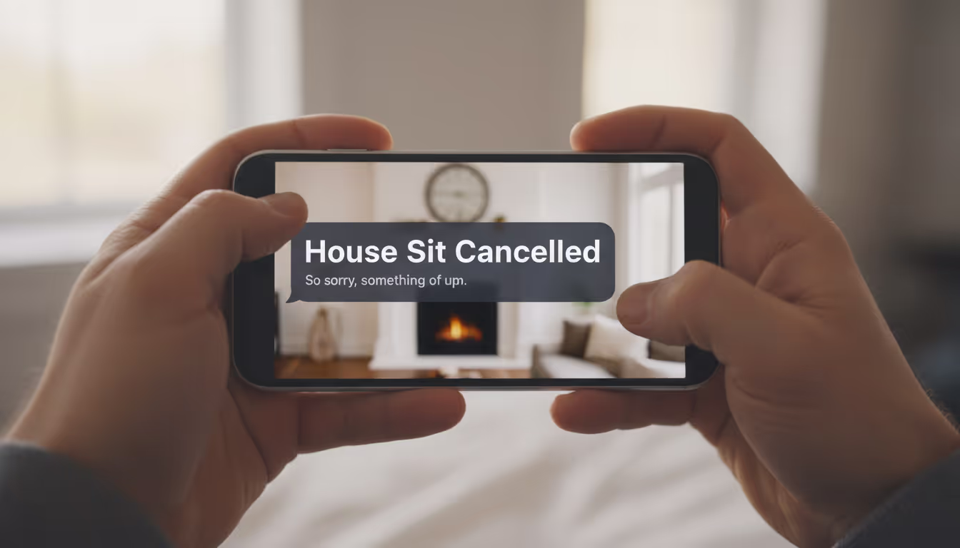 house sit cancelled on phone