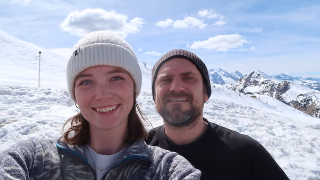 Konrad and Caro in the dolomites in Italy