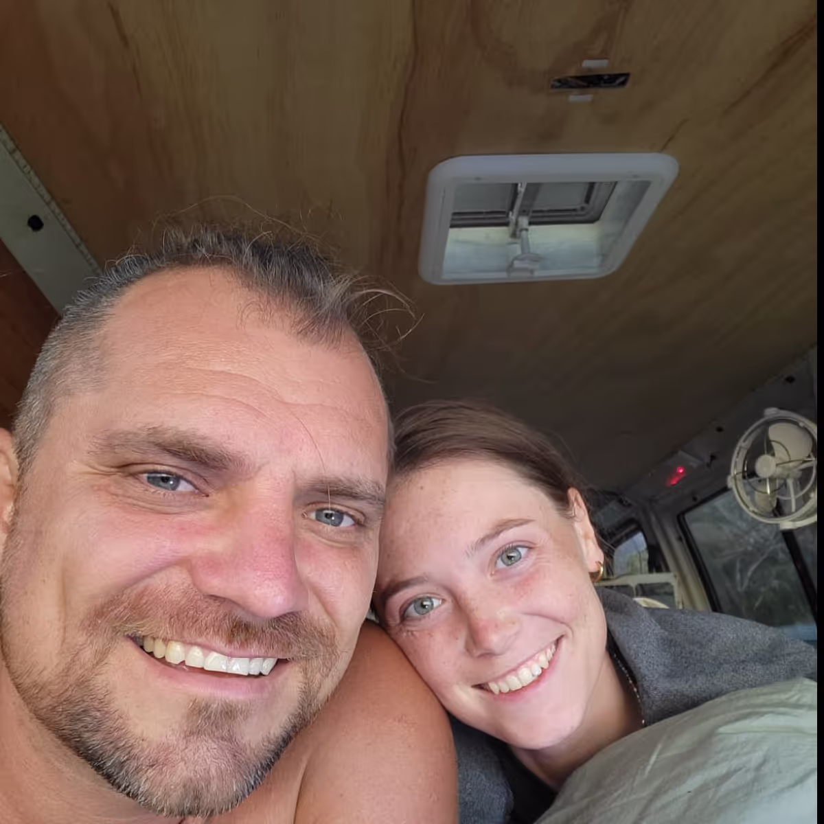 Konrad and Caro in their van In Australia