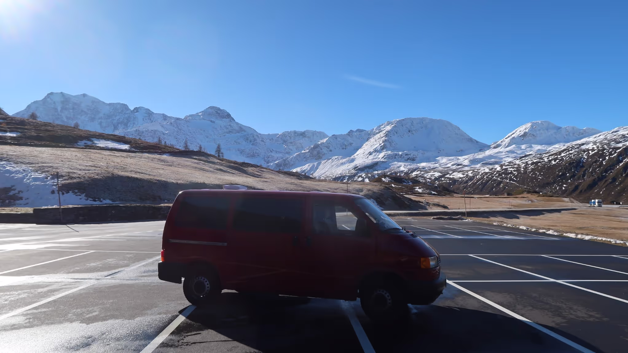 Our campervan in the Swiss Alps