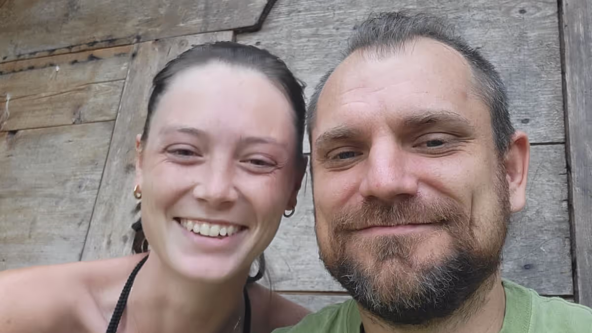 Konrad and Caro in France during our house sit in Lullin