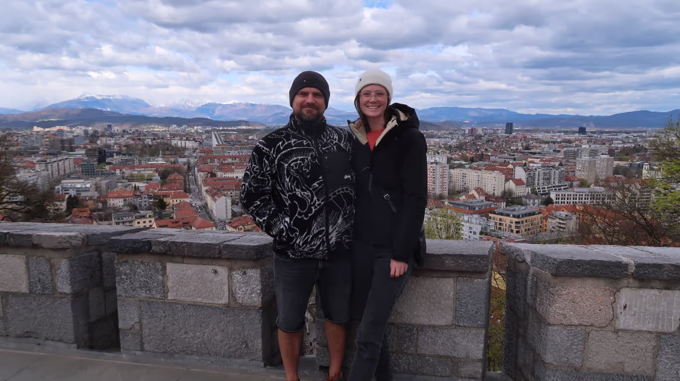 Konrad and Caro in Ljubljana Slovenia