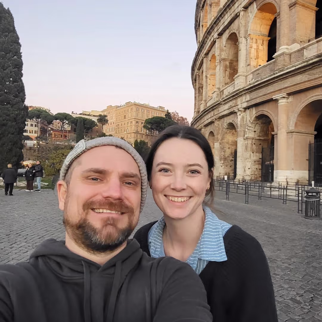 Konrad and Caro by the Colosseum in Rome