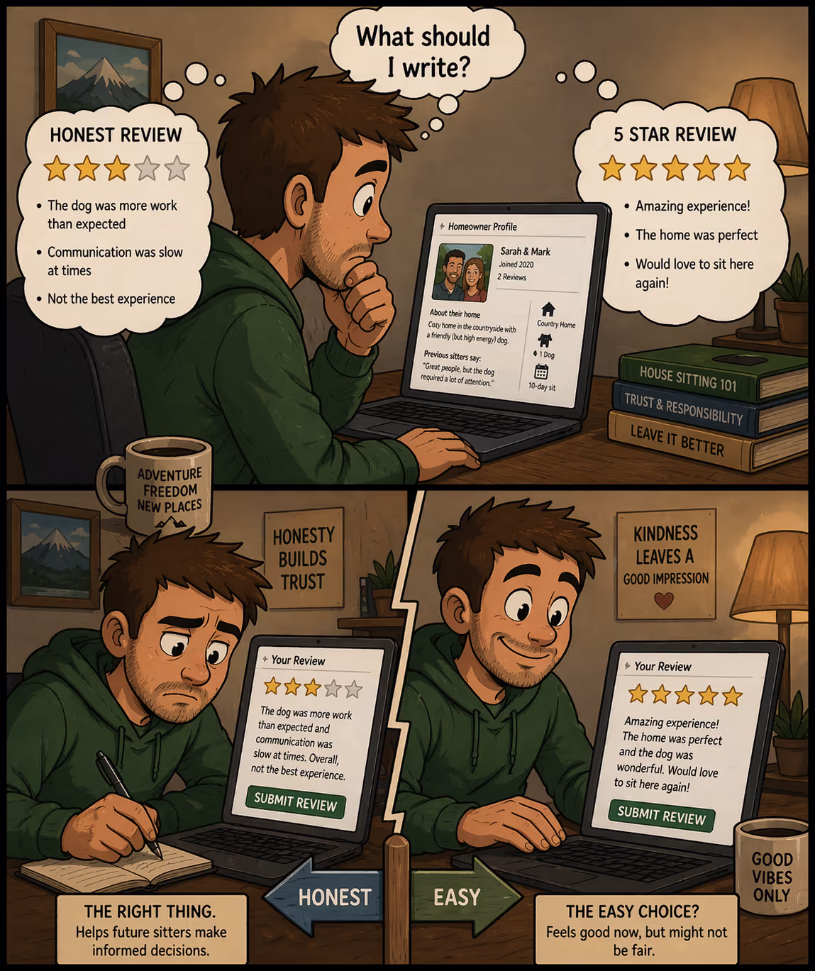 Writing the right review for the house sit