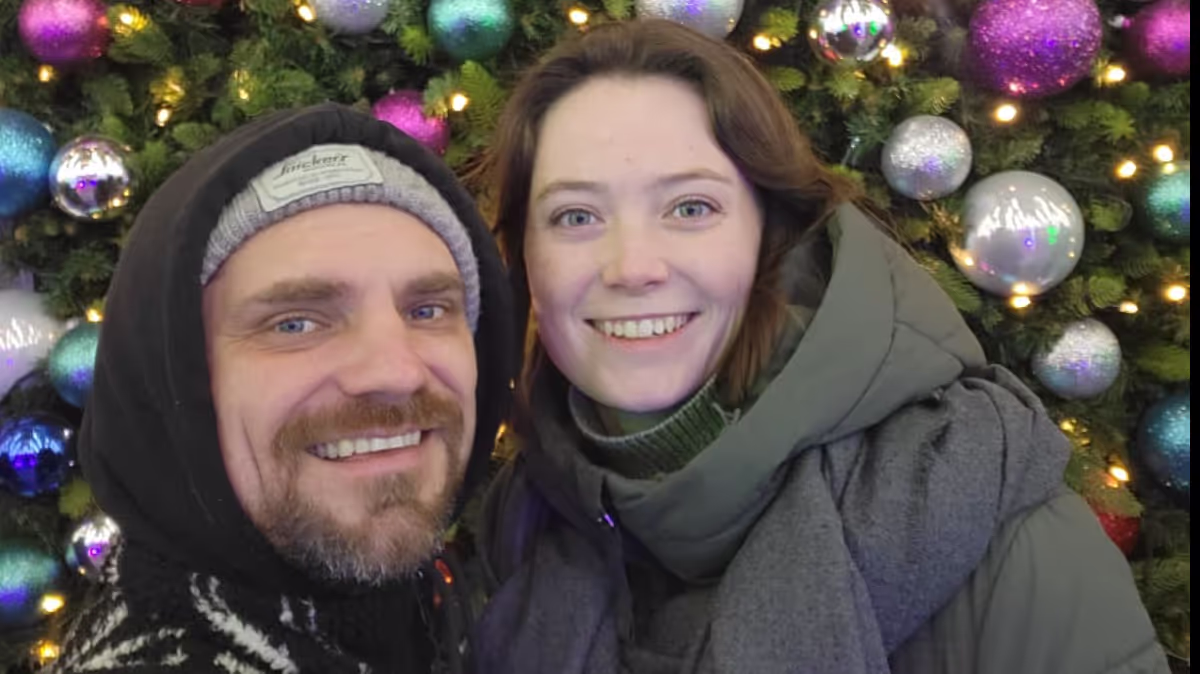 Konrad and Caro in Warsaw during Christmas