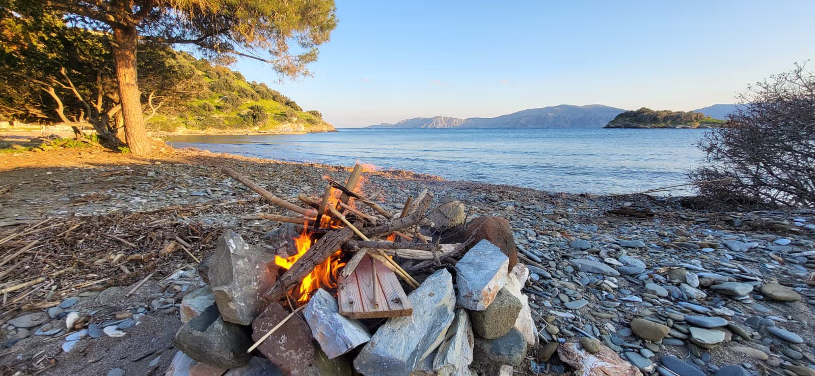 Campervanning by the beach in Greece