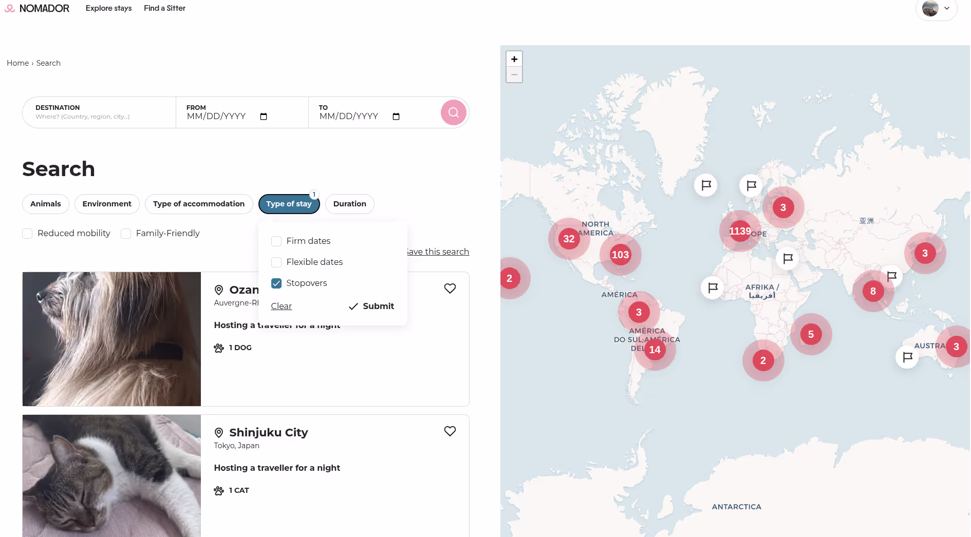 Nomador Stopovers filter selected Nomador Stopovers filter selected