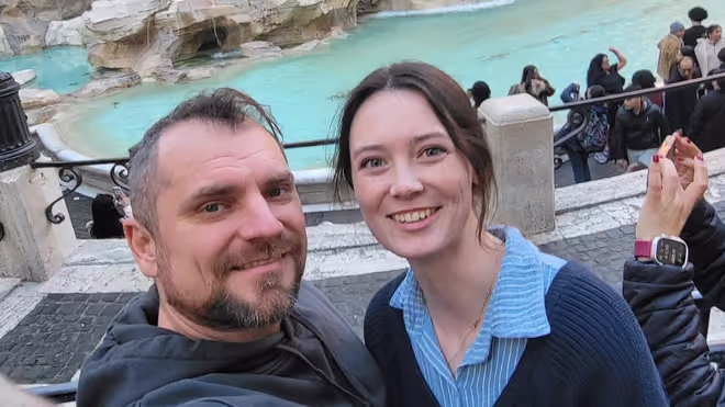 Konrad and Caro by Trevi Fountain