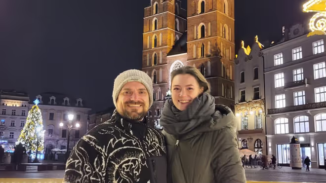 Konrad and Caro in Krakow Poland Konrad and Caro in Krakow Poland