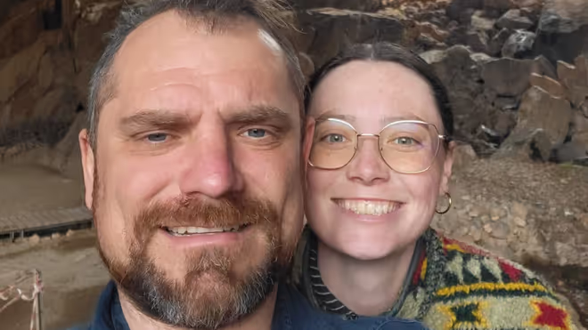 Konrad and Caro in a Cave Konrad and Caro in a Cave