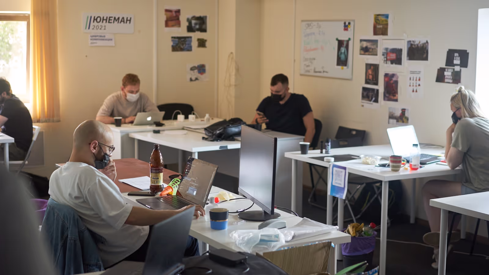 Professional dispatch team communicating and planning logistics routes