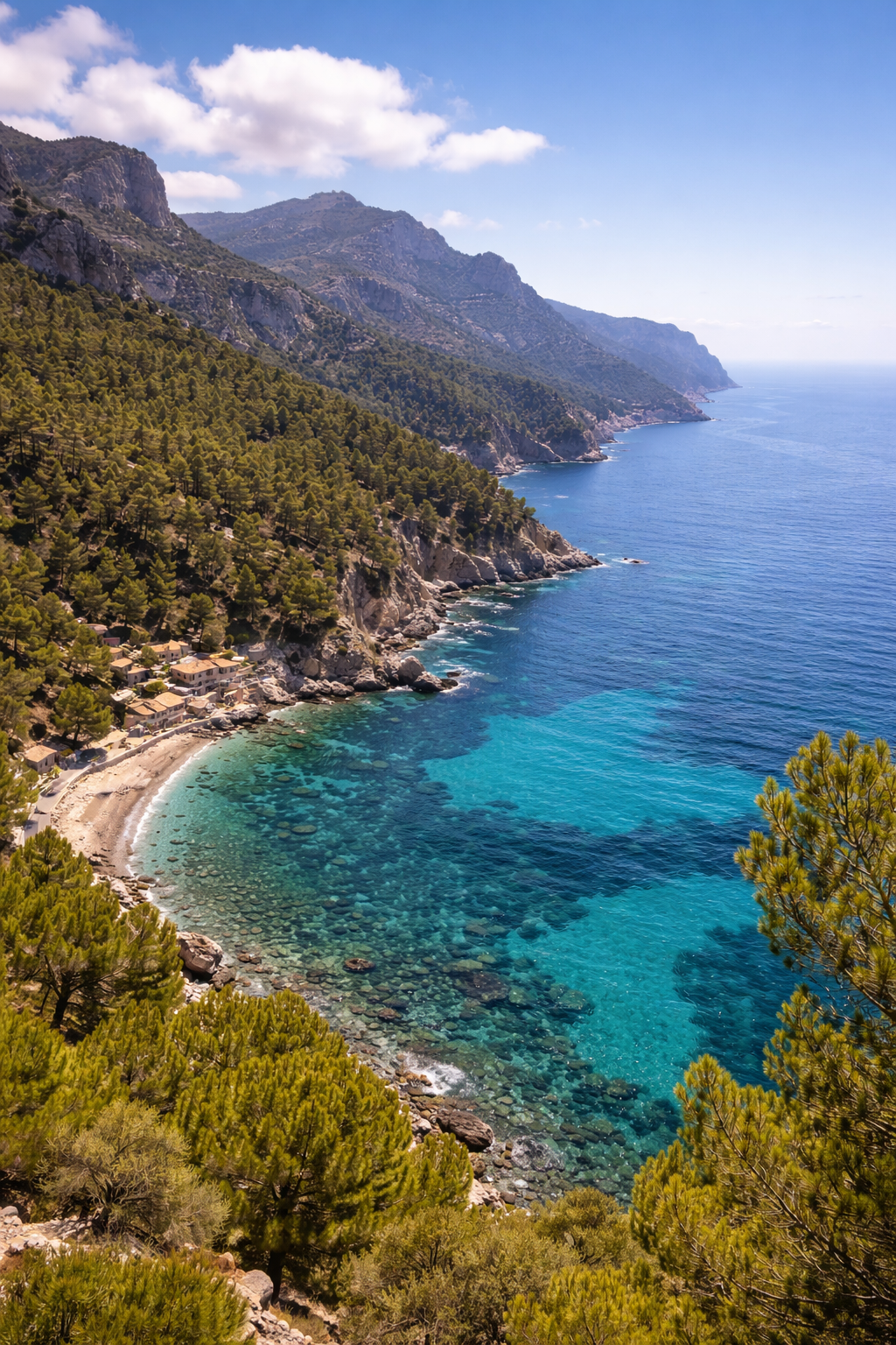 Crystal clear waters of a hidden cove in Mallorca