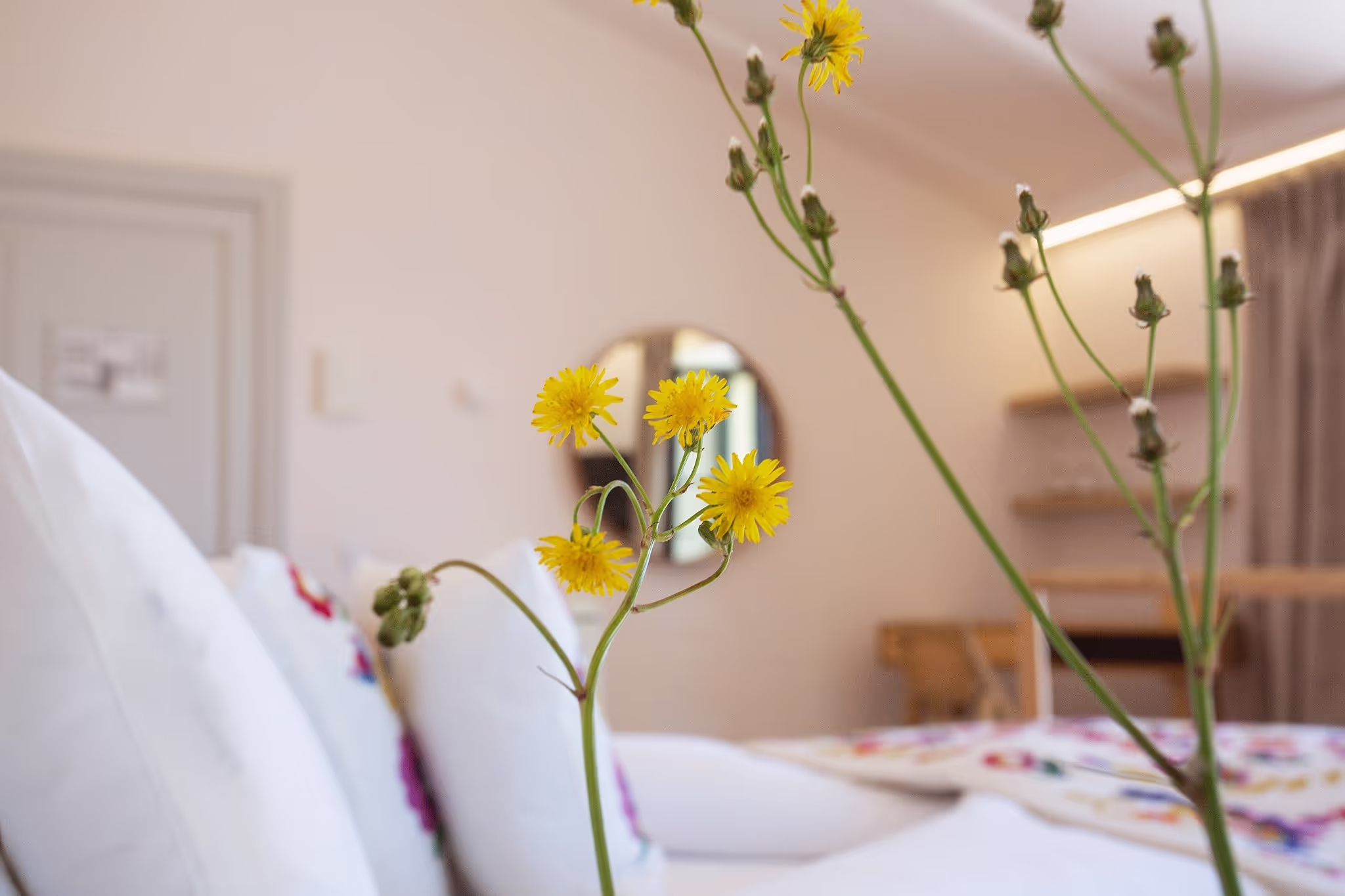 A cozy sitting area within the Junior Suite, featuring comfortable armchairs and a small table.