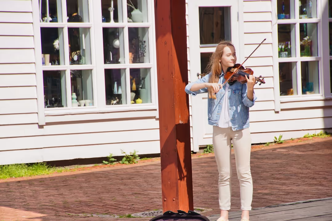 Student playing violin