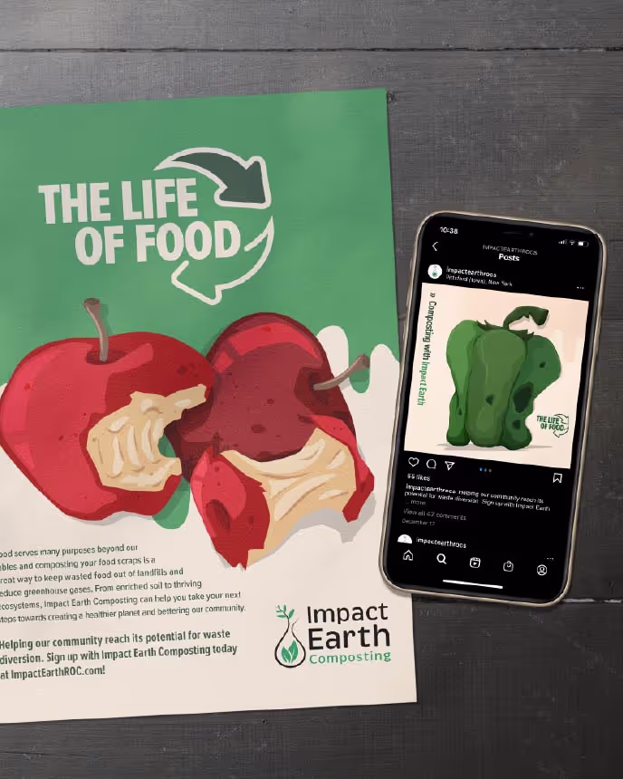 Branding materials on a table